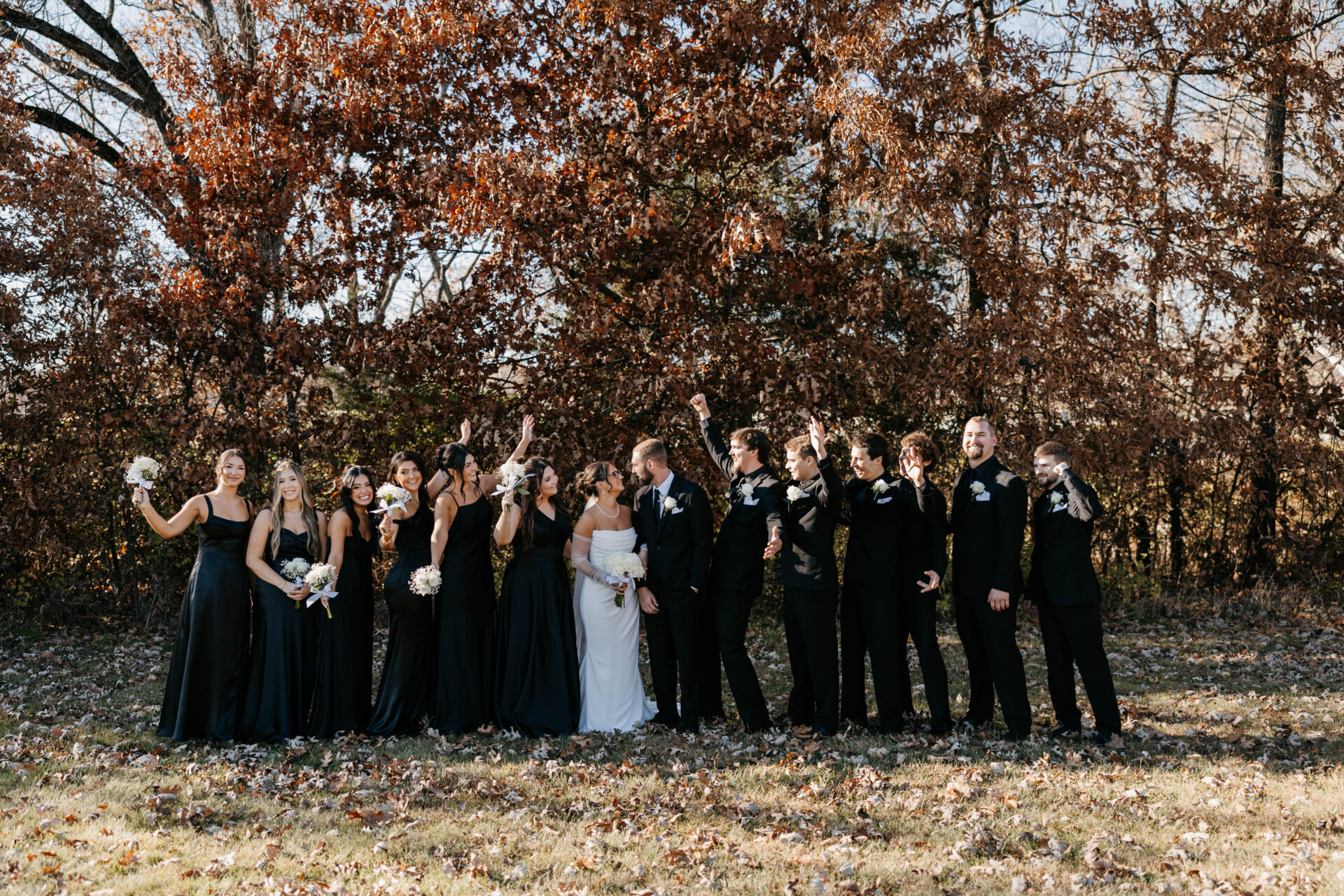 Savvy bride Darby and Colby with their entourage.