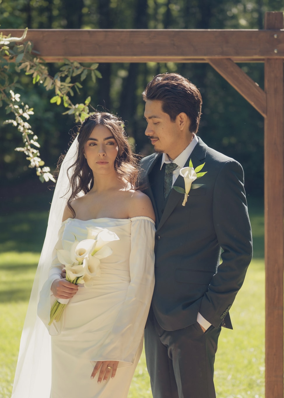 Framed ceremony portrait of the couple